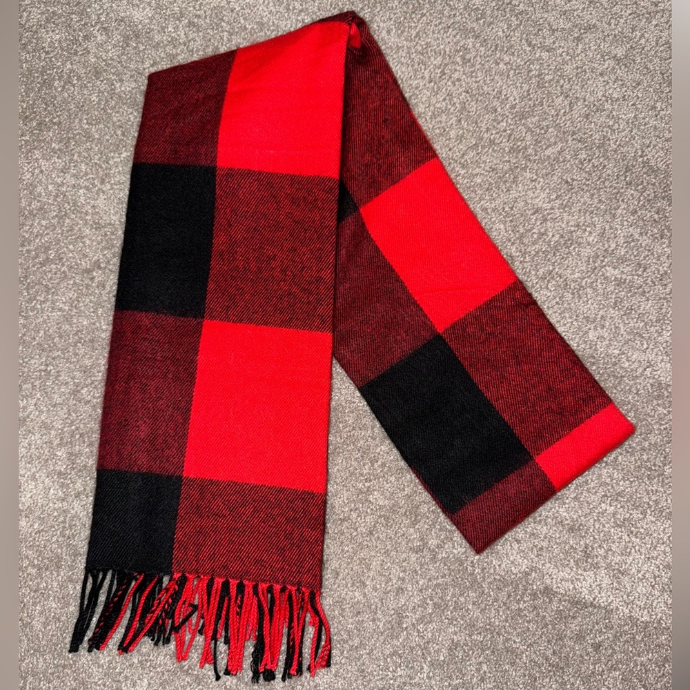 J. Crew Red and Black Scarf